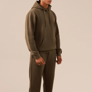 Sudadera con Capucha para Hombre, Color Verde Oliva, Poliéster/Algodón, Felpa, Corte Regular, Color Sólido, Invierno, Ecológica, Transpirable - Product Image 3