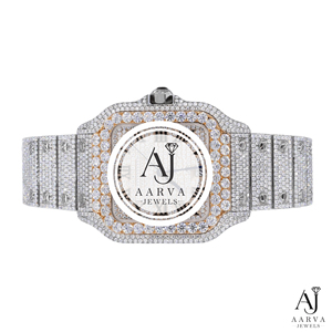 Montre mécanique automatique analogique avec bracelet en acier inoxydable, incrustation de diamants, aiguilles lumineuses, bijou de luxe, cadeau - Product Image 5