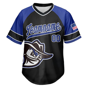 Maillots de baseball/softball brodés 100% polyester respirant à séchage rapide à manches courtes unisexe pour adultes personnalisables avec les noms d'équipes - Product Image 2