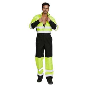 Unisex Hi Visibility <b>Waterproof</b> Oeko-Tex Standard 100 Certified Work Coverall Cotton Reflective Safety Protective Uniform Needle - Product Image 2