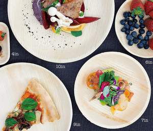 Assiettes jetables en feuilles de palmier de 10 pouces, 100 % zéro déchet, sans produits chimiques, biodégradables, écologiques, compatibles micro-ondes, qualité alimentaire - Product Image 2