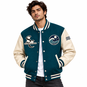 Veste universitaire avec grande broderie au dos, streetwear, veste oversize de style Letterman, logo personnalisé - Product Image 5