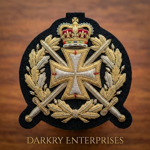 Insignia de Cruz y Corona Masónica de los Caballeros Templarios, Hecha a Mano con Hilo de Oro, Bordado Personalizado para Uniformes - Product Image 2