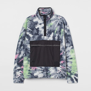 Custom Zip Up Tie Die Hoodie Tie Dye Quarter Zip Sudadera Black Pocket Streetwear Hoodies Unisex Alta calidad DDP Envío - Product Image 4