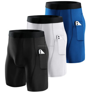 Pantalones cortos de entrenamiento y fitness de baloncesto para hombres, pantalones cortos de secado rápido con bolsillos, pantalones deportivos ajustados, pantalones cortos - Product Image 3