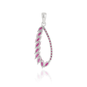Pendentif sur mesure en argent sterling 925 avec pierres précieuses en rubis naturel de forme marquise et ronde, style goutte d'eau, pour femmes - Product Image 6