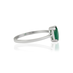 Wholesale Natural Gemstone High Quality <b>Emerald</b> Single Stone Half Bezel Setting 925 Sterling <b>Silver</b> <b>Ring</b> For Women's - Product Image 5