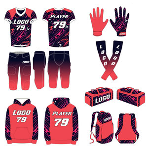 Full Set Custom American Football Uniform Sublimation Jersey Pants Hoodie <b>Socks</b> Gloves and Sports Bag Multi Piece Bundle - Product Image 2