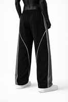 Pantalon de jogging unisexe taille haute à jambe large en toile, patchwork, décontracté, pour la détente, personnalisation, fournisseur OEM de vêtements de sport en gros