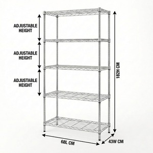 Étagère d'échelle réglable à 5 niveaux sans boulons |   Étagère métallique robuste de style japonais pour le rangement de bureau en intérieur - Product Image 1
