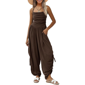 Combinaison Courte Ceinturée Élégante pour Femme – Tenue Décontractée d'Été à Manches Courtes Coupe Ample – Vêtement Tendance Personnalisable - Product Image 1