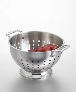 Compact stainless steel colander <b>sink</b> <b>strainer</b> for quick washing of berries herbs and vegetables in home kitchen - Product Image 4