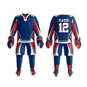 Exclusive Printed Best Ice Hockey Men's Uniform Set OEM Service Breathable Quick Dry Anti-Bacterial 100% Polyester <b>Top</b> Quality - Product Image 6