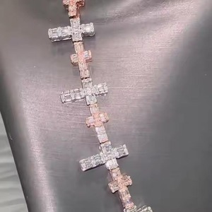 Fully <b>Iced</b> Out Cuban Link <b>Chain</b> Gold With Round Baguette Lab Grown Diamond Hip Hop Cuban <b>Chain</b> From Verified Supplie In India - Product Image 3