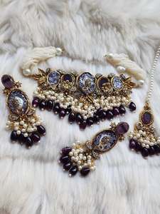 Parures de bijoux tendance en perles pour femmes, collier élégant, boucles d'oreilles, cadeau de mariage, fournisseur en gros - Product Image 2