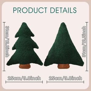 Set di 2 Cuscini Natalizi a Forma di Albero di Natale, Decorazioni in Peluche per Casa, Feste o Divano - Product Image 3
