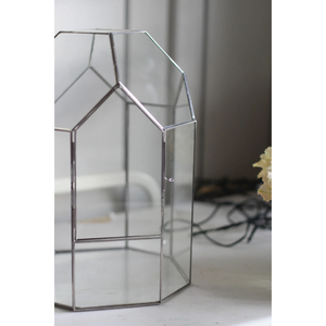Terrario de Vidrio Irregular Hecho a Mano, Geométrico, Negro, con Base de Cobre, para Plantas Aéreas, Decoración del Hogar - Product Image 1