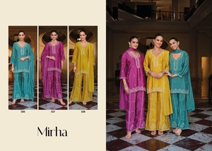 Traje Plazzo de Seda Chinon de Alta Calidad con Bordado de Lentejuelas para Mujer, Diseño de Última Moda para Fiestas y Festivales, NUEVO DISEÑO 2026 - Product Image 3