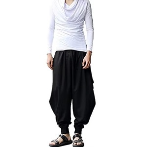 Pantalon de pyjama décontracté pour homme, imprimé en noir et blanc, taille haute élastique, fermeture plate sur le devant, idéal printemps-été - Product Image 3