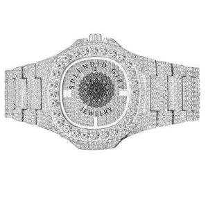 Splendid Gift Jewelry Luxury Diamond <b>Watch</b> Silver Case Sapphire <b>Crystal</b> Analog ETA Quartz Movement 30mm Moissanite 10m Water - Product Image 3