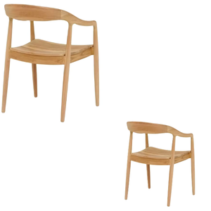 เก้าอี้ห้องรับประทานอาหารดีไซน์หรูหราทำจากเก้าอี้ไม้สักแขนในห้องครัวทำจากไม้ธรรมชาติที่มีการออกแบบที่สวยงาม - Product Image 2