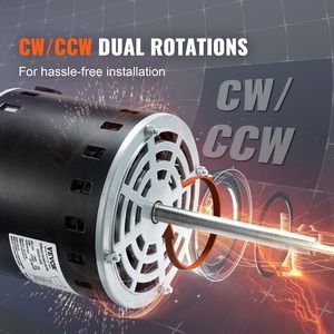 Motore per Ventilatore Forno 3/4HP 208/230V 3.85A 1075RPM 5 Velocità Rotazione CW/CCW Telaio 48 Lunghezza Albero 4.8 Pollici per Sistemi HVAC Domestici - Product Image 5