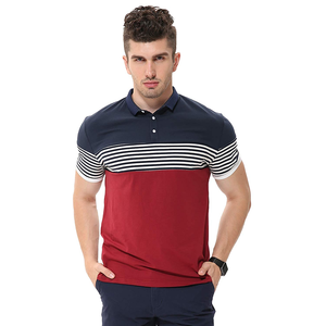 Camiseta Polo a rayas de color liso informal para hombre al por mayor, diseño de moda personalizable a precio bajo - Product Image 1
