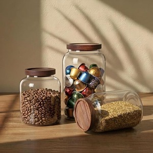 Top Selling Glass <b>Storage</b> <b>Jar</b> with Wooden Lid <b>for</b> <b>Kitchen</b> Food <b>Storage</b> Home Organization and Decoration Available <b>For</b> Sale - Product Image 2