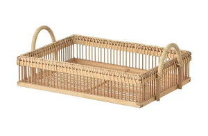 Bandeja de bambú rectangular minimalista para comida, fruta, pan, bandejas decorativas para servir, asas para el hogar, Hotel, cafetería, uso en la cocina - Product Image 5