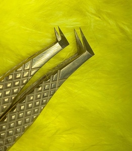 Professional Stainless Steel Fiber <b>Lash</b> & Eyebrow Tweezers High Quality Precision 10mm Smooth Tip Durable Model Dahui DH0000032 - Product Image 5