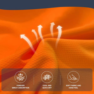 Chemise de sécurité à manches courtes réfléchissante, séchage rapide, respirante, en polyester, logo personnalisé, polo de travail réfléchissant - Product Image 6