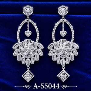 Boucles d'oreilles géométriques pour femmes, style vintage en argent tibétain, bijoux de fête de luxe plaqués or corail A-55040 - Product Image 3