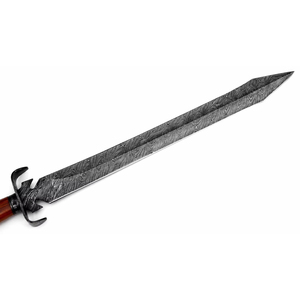 Cuchillo de punta de lanza de acero de Damasco hecho a mano, espada de hoja curva con mango de madera de espiga completa en venta - Product Image 4