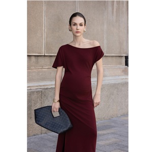 Nouvelle Robe d'été midi décontractée, minimaliste, respirante, à boutons, avec fente latérale, coupe simple et ample, à rayures droites teintes en fil - Product Image 1