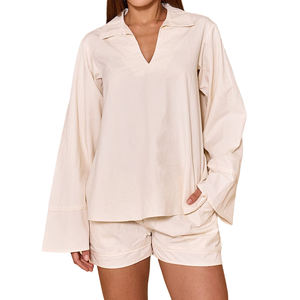 Ensembles T-shirts et Shorts d'été 2026 en Coton Vintage Délavé à l'Acide pour la Vente en Gros – Manches Longues et Shorts - Product Image 1