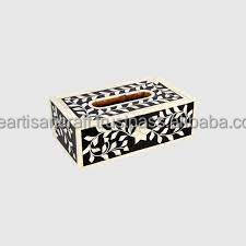 Caja de pañuelos con incrustaciones de hueso hecha a mano, soporte de madera decorativo, sala de estar elegante para diseño étnico, dormitorio u oficina, regalo único - Product Image 6
