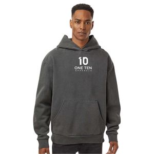 Men Pigment Black Heavyweight Pullover Hoodie, Premium <b>Thick</b> <b>Fleece</b> Sweatshirt, Casual Oversized Hooded Top for Winter Comfort - Product Image 2
