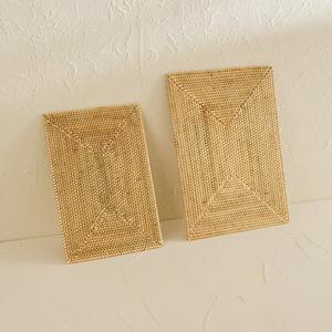 Set de table rectangulaire en rotin tressé à la main, idéal pour la protection de la table, des plats et des assiettes, fabriqué en Inde. - Product Image 1