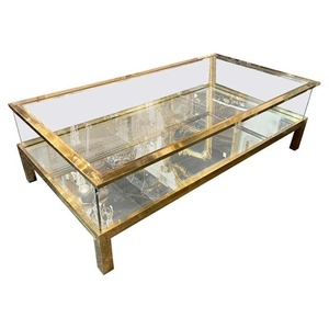 Mesa de centro de lujo de latón extensible, mesa mágica en forma de cubo, mesa de centro moderna de lujo, mesa de cóctel deslizante de metal. - Product Image 4