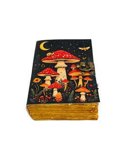 <b>Mushroom</b> Leather Grimoire Journal Handmade Vintage Fantasy Notebook <b>Book</b> of Shadows Rustic Writing Diary for Nature Lovers - Product Image 4