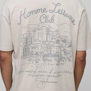 Camiseta oversize para hombre, corte holgado, hombros caídos, algodón grueso, estilo casual urbano, camiseta con logo personalizado - Product Image 3