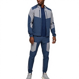 Ensemble de survêtement softshell imperméable et coupe-vent avec logo personnalisé, idéal pour l'échantillonnage rapide : vestes en nylon et pantalons de jogging - Product Image 1