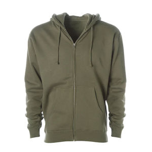 Sweat à capuche zippé 100 % coton tendance camouflage pour hommes et femmes, broderie fine, coupe ample, en pur coton - Product Image 5