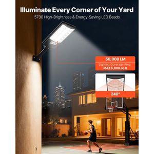 "4 Pack 500W Solar Outdoor <b>LED</b> Flood <b>Lights</b> 50000LM Dusk Dawn Security Lamps for Commercial Use" - Product Image 2