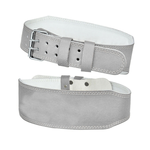 Cinturón de Levantamiento de Pesas de Cuero Gris, Ajustable, Soporte Lumbar Antideslizante para Levantamiento de Pesas - Product Image 1