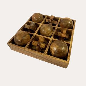 Tac Tic Toe en résine noire blanche jouet éducatif jeu de fête intérieur/extérieur pour les familles de 2 à 4 ans en bois - Product Image 2