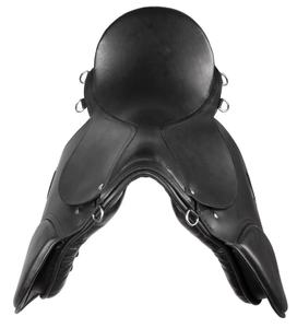 TI101OA044 Selle de course robuste en cuir véritable, design personnalisé, avec siège souple, pour l'équitation anglaise de saut d'obstacles, avec arceau en bois - Product Image 3