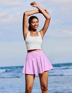 Jupe plissée athlétique taille haute pour femme avec poches, 100 % polyester, séchage rapide et respirante, idéale pour le tennis et le golf - Product Image 5