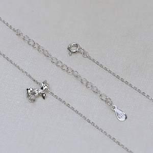 Collier avec pendentif en argent S925 fait main Han DIY, porte-pendentif en forme de nœud, chaîne de clavicule pour femme, 8-14, ensemble de colliers, pendentifs fins 2035 - Product Image 3