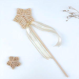 Belle étoile rotin fée baguette magique jouets créatifs pour enfants haut choix baguettes en osier naturel enfants filles jouet - Product Image 1